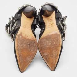 Pre Owned Isabel Marant Black Suede and Leather Lysett Ankle Boots Size 39