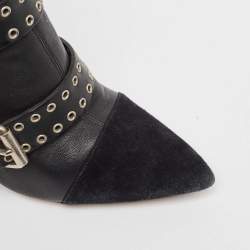 Pre Owned Isabel Marant Black Suede and Leather Lysett Ankle Boots Size 39