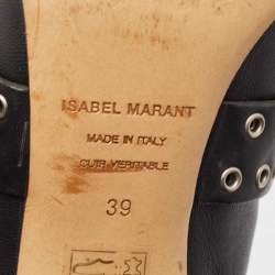 Pre Owned Isabel Marant Black Suede and Leather Lysett Ankle Boots Size 39