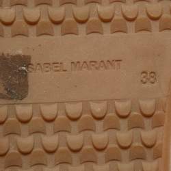 Pre Owned Isabel Marant Black Suede and Leather Shearling Nowles Ankle Boots Size 38