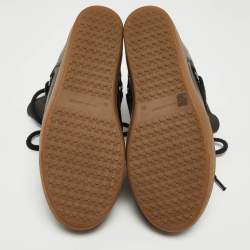 Pre Owned Isabel Marant Black Suede and Leather Shearling Nowles Ankle Boots Size 38