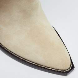 Pre Owned Isabel Marant Beige Suede Mid Calf Boots Size 36
