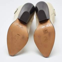 Pre Owned Isabel Marant Beige Suede Mid Calf Boots Size 36