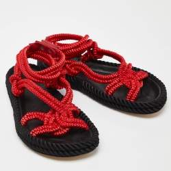 Pre Owned Isabel Marant Red Rope Lou Flat Sandals Size 39