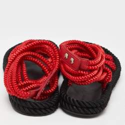 Pre Owned Isabel Marant Red Rope Lou Flat Sandals Size 39