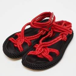 Pre Owned Isabel Marant Red Rope Lou Flat Sandals Size 39