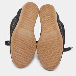 Pre Owned Isabel Marant Black Suede Bobby Wedge Sneakers Size 39