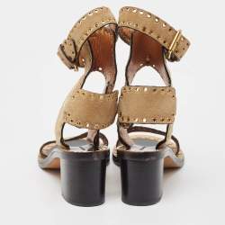 Isabel Marant Light Brown Suede Ankle Strap Sandals Size 37