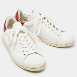 Pre Owned Isabel Marant White Leather Etoile Bart Low-Top Sneakers Size 39