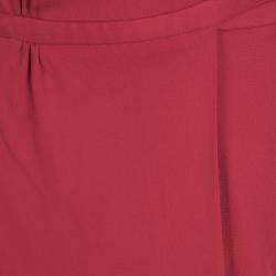 Issa Pomegranate Red High Twist Jersey Antonia Wrap Maxi Dress M