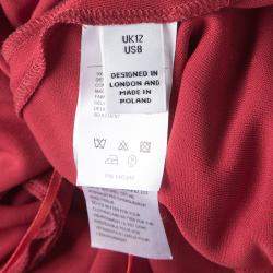 Issa Pomegranate Red High Twist Jersey Antonia Wrap Maxi Dress M