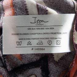 Pre Owned Issa Multicolor Geometric Printed Silk Jersey Draped Front Dress S