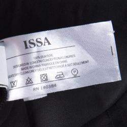 Pre Owned فستان عيسى ماكسي جورجت مزدوج فانكا هيفي تفاصيل قصات بليز مغاير أسود M