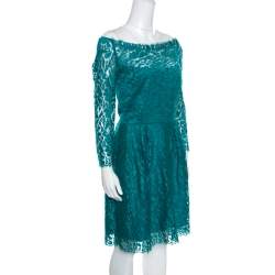 Issa Jade Green Floral Lace Long Sleeve Sheath Dress M