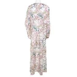 Issa White Butterfly Printed Dolman Sleeve Kaftan Maxi Dress M
