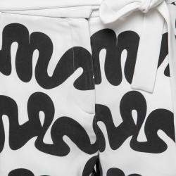 Issa Black and White Squiggle Print Waist Tie Detail Ola Pants S