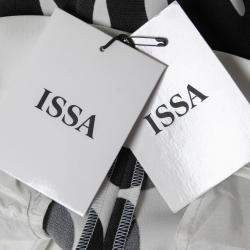 Issa Black and White Squiggle Print Waist Tie Detail Ola Pants S