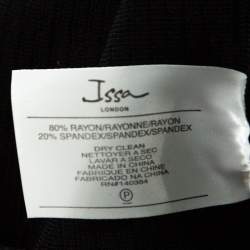 Pre Owned Issa Black Ribbed Cap Sleeve Short Dress S