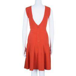 Pre Owned Issa London Blood Orange Ribbed Stretch-Knit Dress S