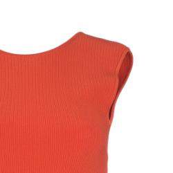Pre Owned Issa London Blood Orange Ribbed Stretch-Knit Dress S