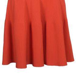 Pre Owned Issa London Blood Orange Ribbed Stretch-Knit Dress S