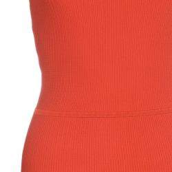 Pre Owned Issa London Blood Orange Ribbed Stretch-Knit Dress S
