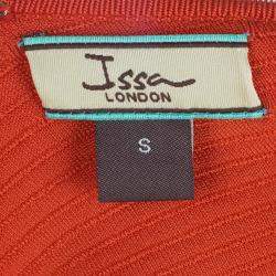 Pre Owned Issa London Blood Orange Ribbed Stretch-Knit Dress S