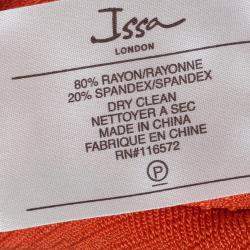 Pre Owned Issa London Blood Orange Ribbed Stretch-Knit Dress S