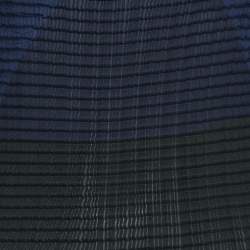 Issey Miyake Black/Blue Plisse Cap Sleeve Top S