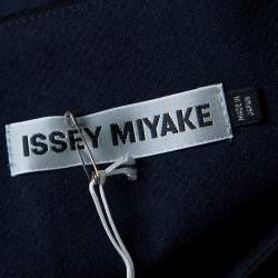 Issey Miyake Bicolor Square Neck Long Sleeve Oversized Fold Wool Top S