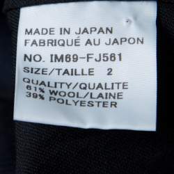 Issey Miyake Bicolor Square Neck Long Sleeve Oversized Fold Wool Top S