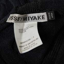Pre Owned Issey Miyake Navy Blue Chevron Jelly Knit Sheer Top S