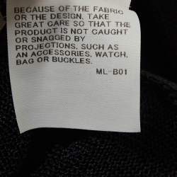 Pre Owned Issey Miyake Navy Blue Chevron Jelly Knit Sheer Top S