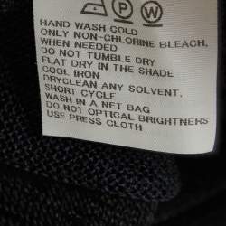 Pre Owned Issey Miyake Navy Blue Chevron Jelly Knit Sheer Top S