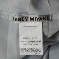 Pre Owned Issey Miyake Light Purple Crepe Silence Pleats Asymmetric Midi Dress S