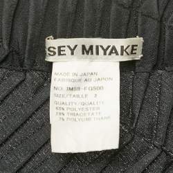 Issey Miyake Black Synthetic Plissé Asymmetric Maxi Skirt M