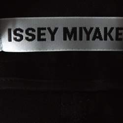 Issey Miyake Black Crepe Elasticized Waist Overlap Detail Pants XS 