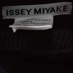 Issey Miyake Black Geometric Plisse Asymmetrical Skirt S