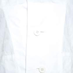 Issey Miyake White Textured Cotton Long Sleeve Jacket M