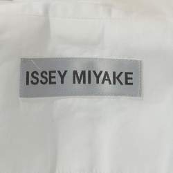 Issey Miyake White Textured Cotton Long Sleeve Jacket M
