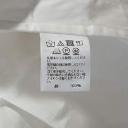 Issey Miyake White Textured Cotton Long Sleeve Jacket M
