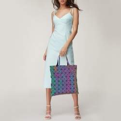 Issey Miyake Multicolor Iridescent Effect Synthetic Leather and Mesh Bao Bao Prism Tote