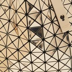 Pre Owned Issey Miyake Gold/Black PVC and Mesh Bao Bao Tote