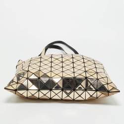 Pre Owned Issey Miyake Gold/Black PVC and Mesh Bao Bao Tote