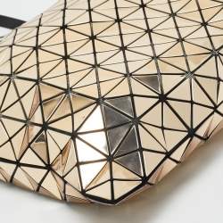 Pre Owned Issey Miyake Gold/Black PVC and Mesh Bao Bao Tote