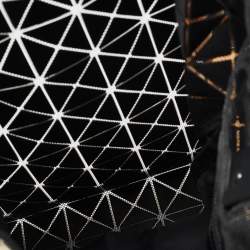 Pre Owned Issey Miyake Gold/Black PVC and Mesh Bao Bao Tote