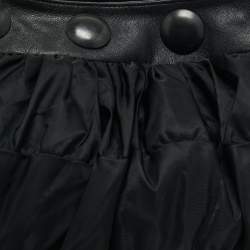 Pre Owned Issey Miyake Black Ruched Nylon Studded Hobo