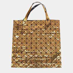 Pre Owned Issey Miyake Gold Mesh and PVC Bao Bao tote bag