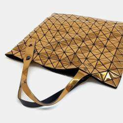 Pre Owned Issey Miyake Gold Mesh and PVC Bao Bao tote bag