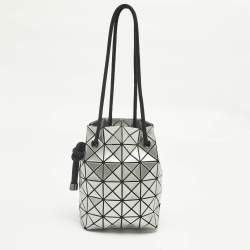 Pre Owned Issey Miyake Black/Grey Mesh and PVC Bao Bao Wring Bucket Bag